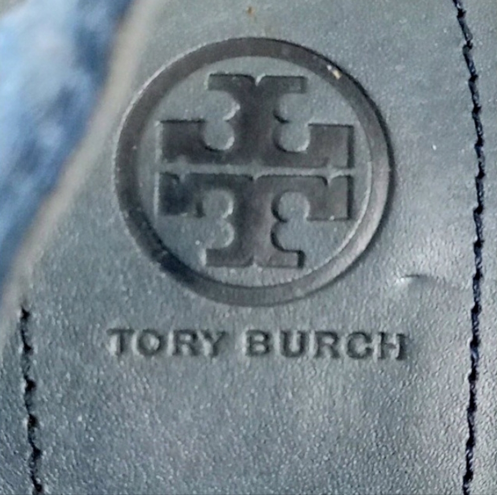 Tory Burch Penny Cork Wedge Sandals in Newport Navy Sz 10 - Picture 11 of 14